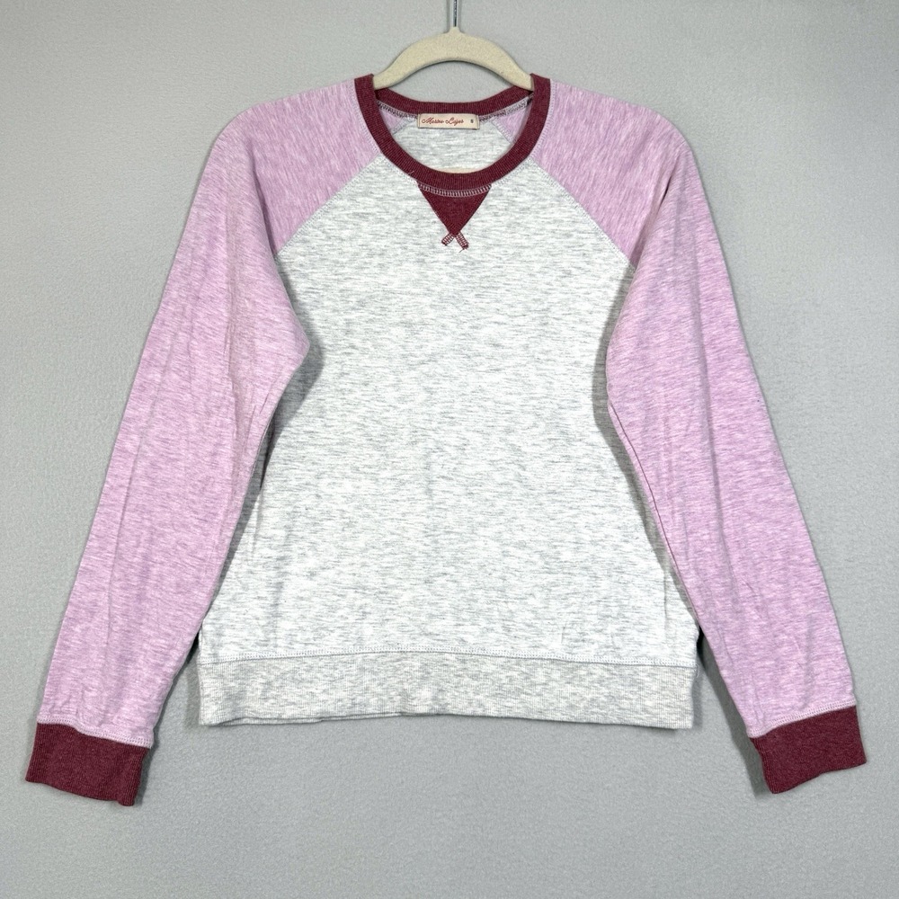 Marine Layer Top Womens Small Varsity Raglan Crewneck Sweatshirt Colorblock